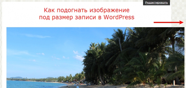Как подогнать изображение под размер записи в WordPress